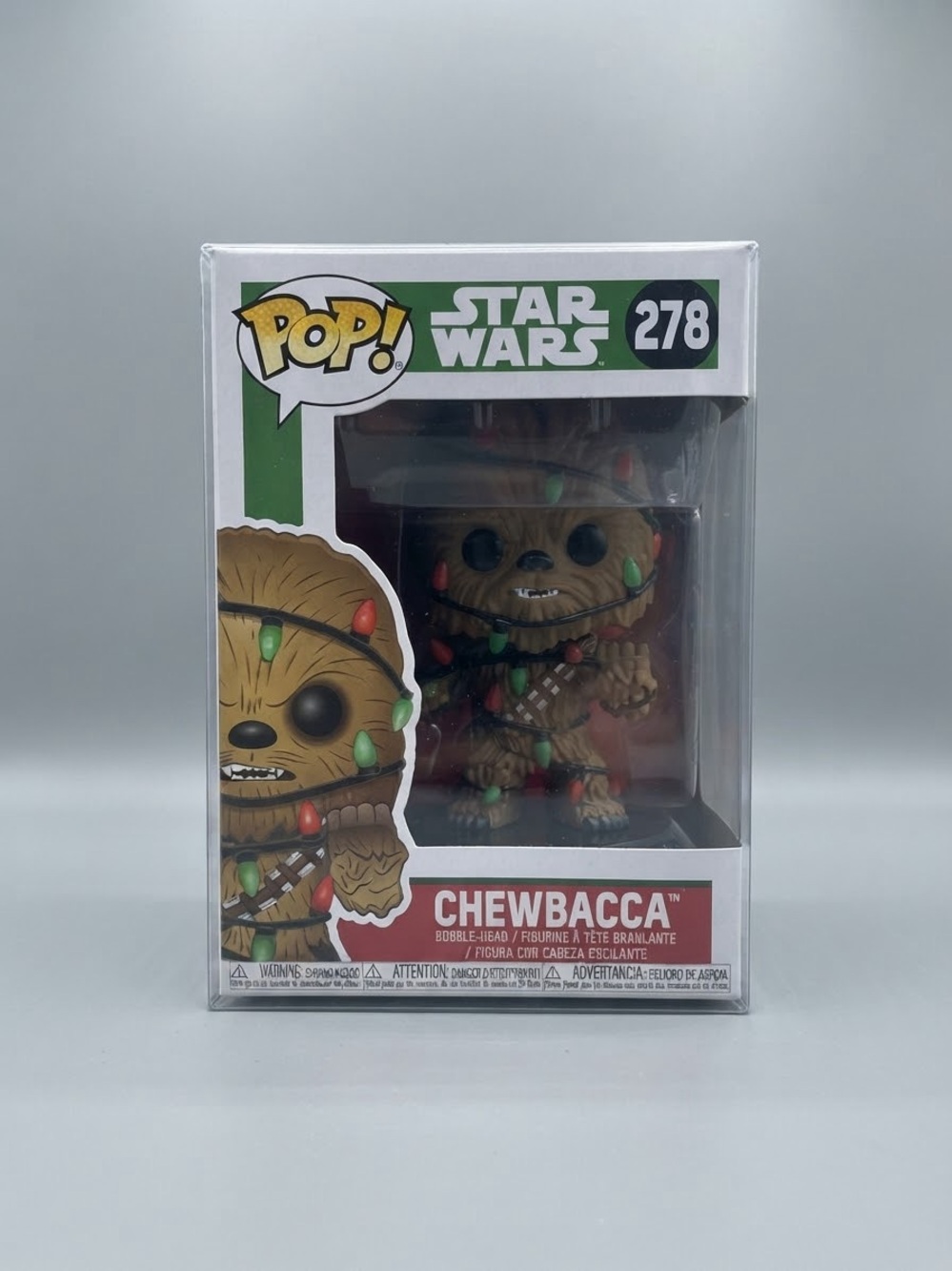Funko Chewbacca Holiday Lights Pop! Vinyl - Brown with Red & Green Lights